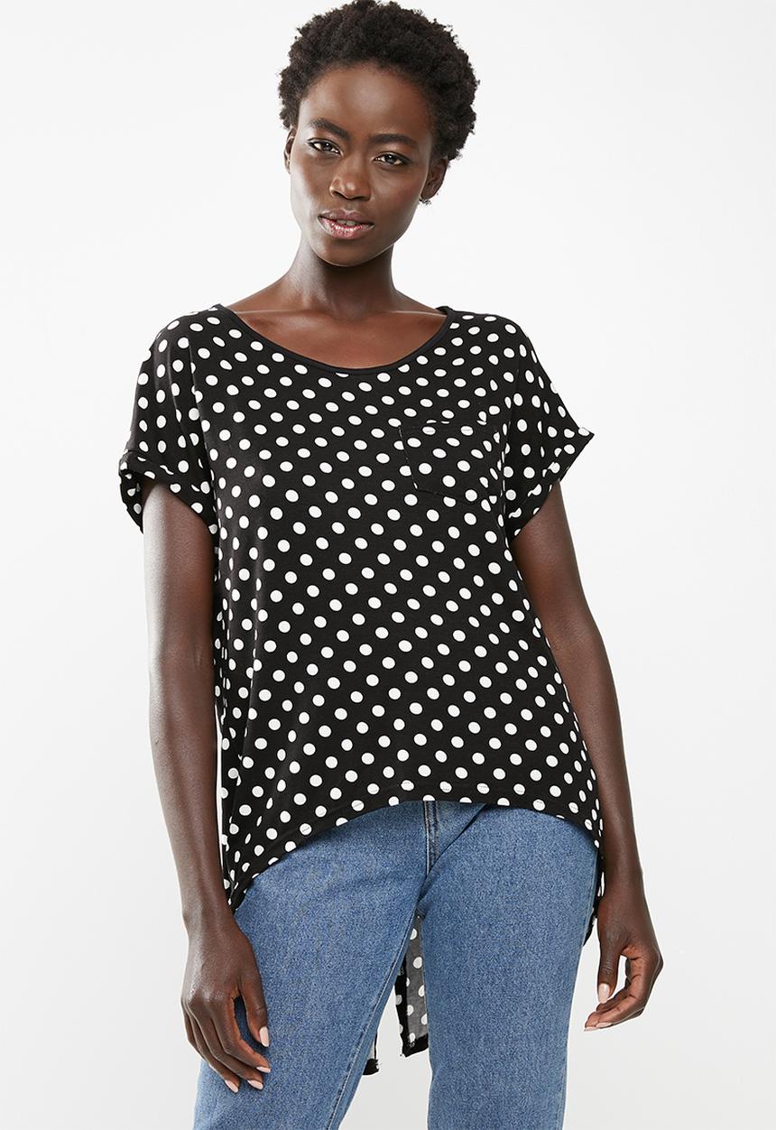 edit - Dipped hemline top - black