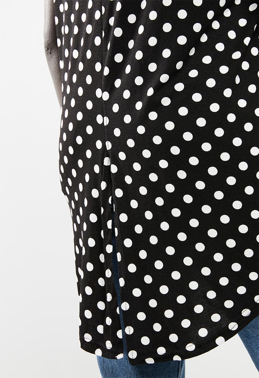 edit - Dipped hemline top - black