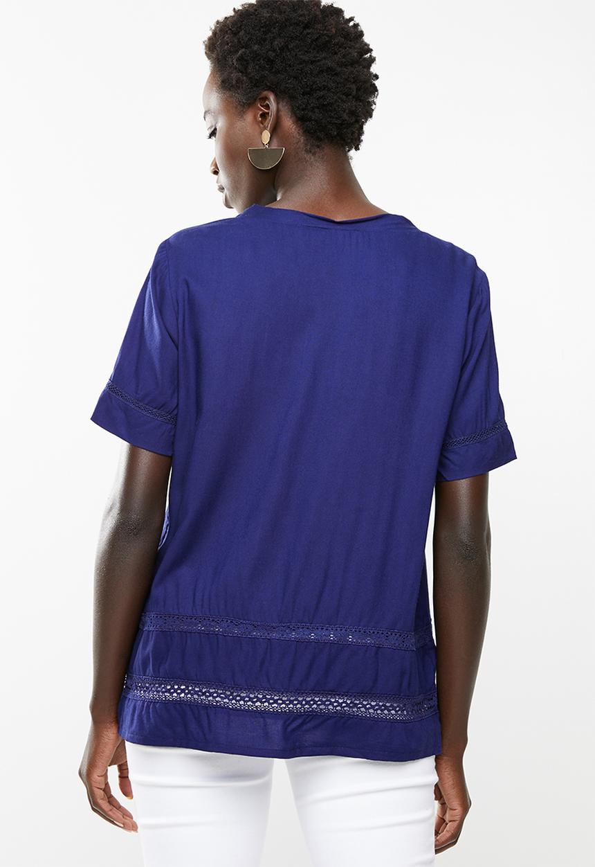 edit - Pintuck blouse - blue