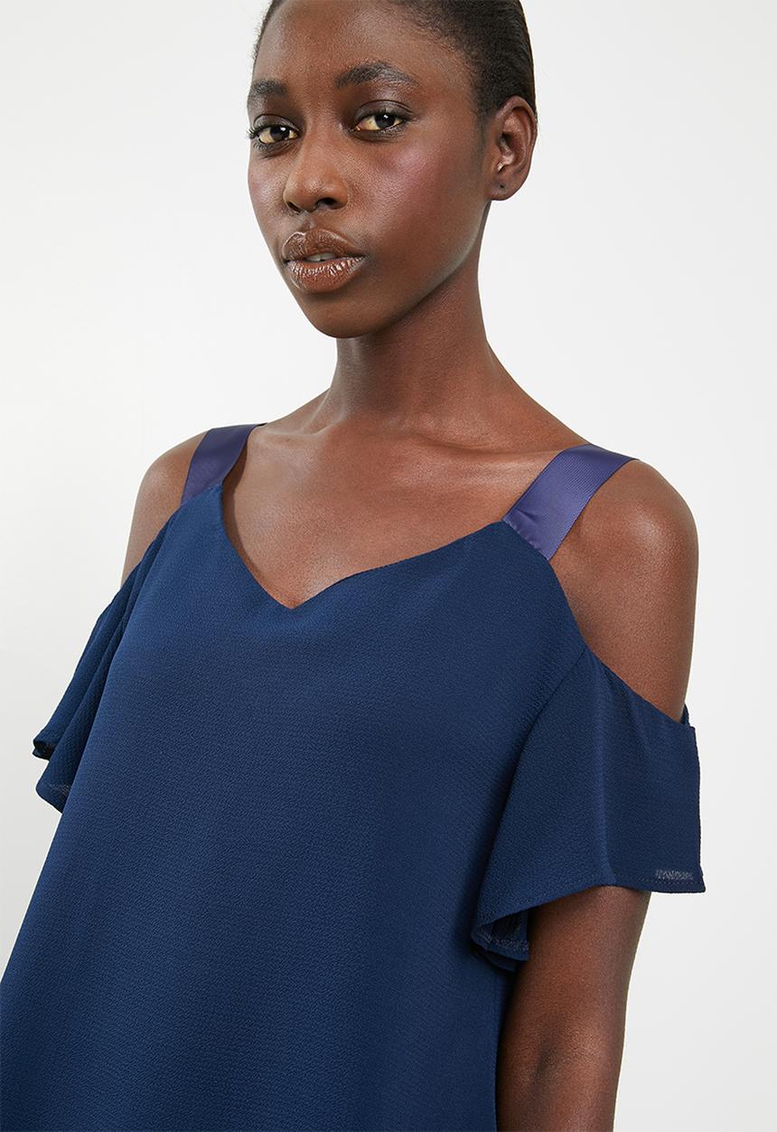 c(inch) - Cold shoulder blouse - navy