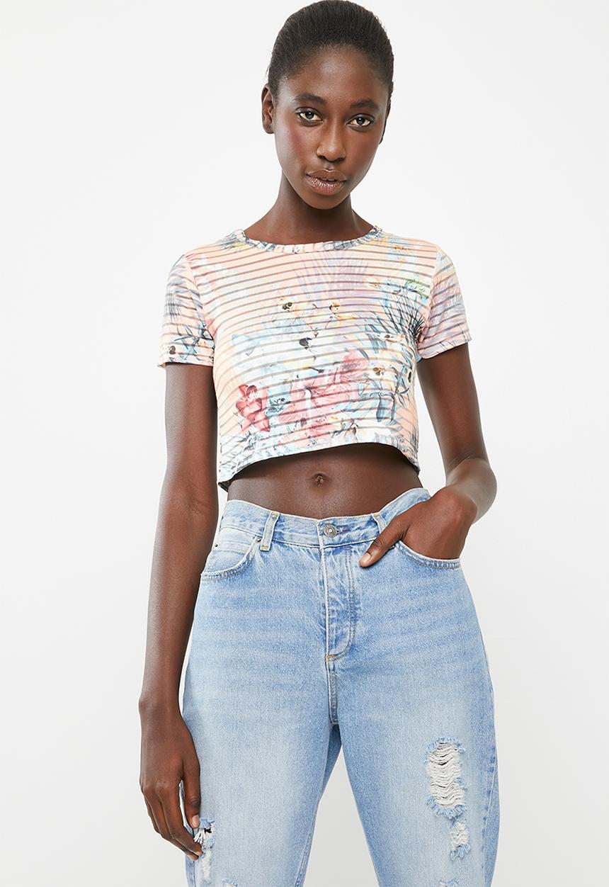 c(inch) - Tropical cropped T-shirt - multi