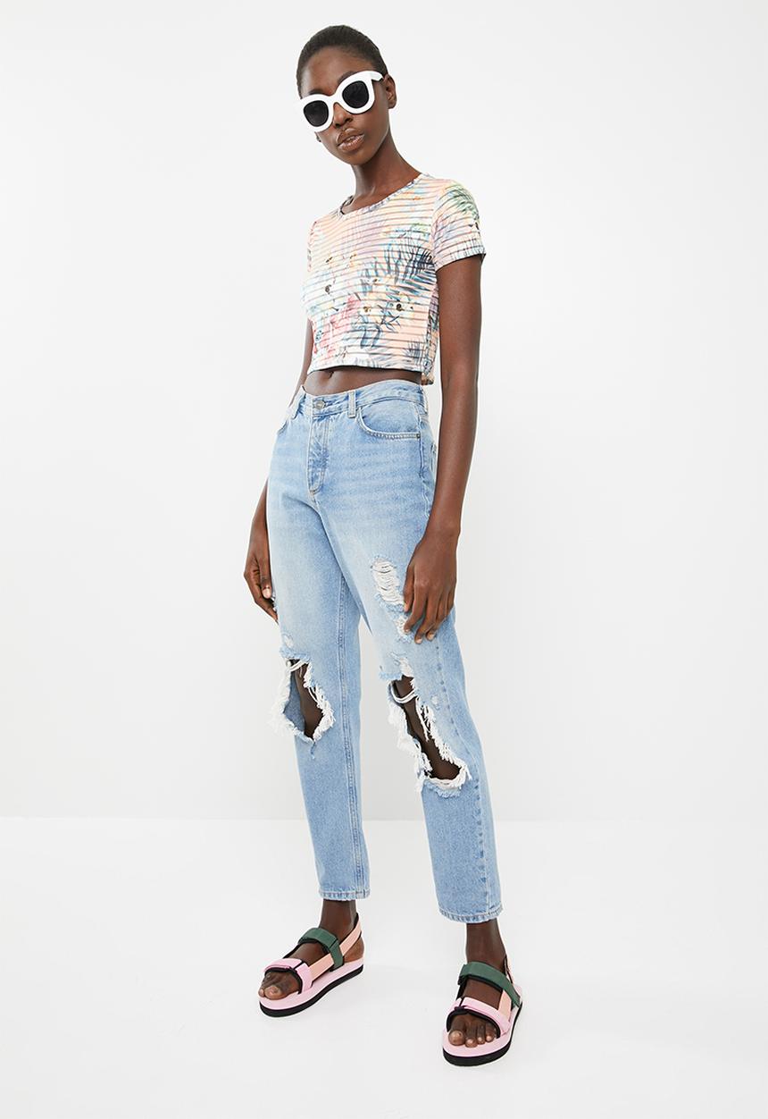 c(inch) - Tropical cropped T-shirt - multi