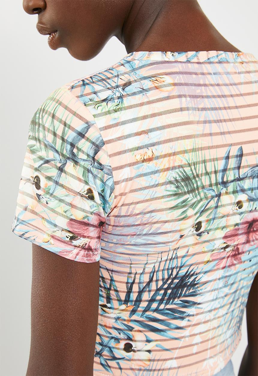 c(inch) - Tropical cropped T-shirt - multi