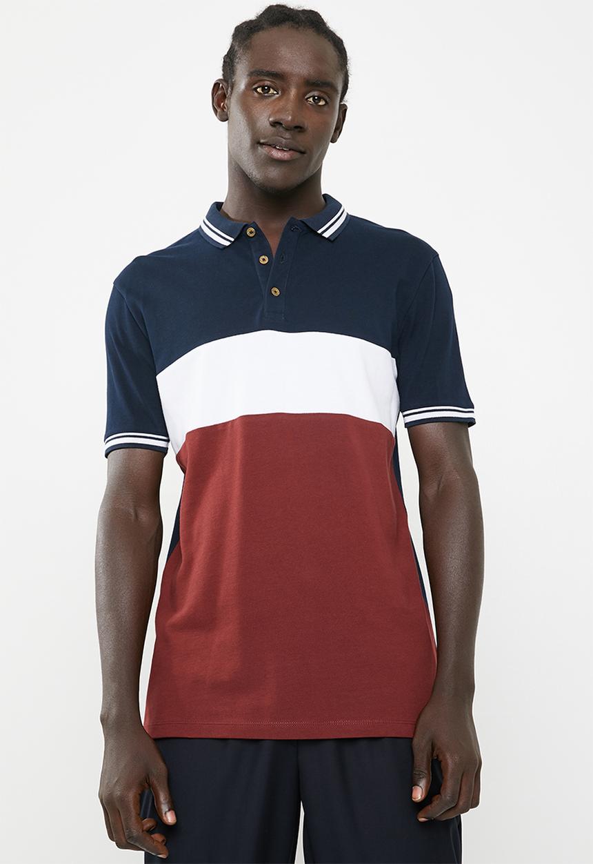 Superbalist - Pique short sleeve slim fit blocked polo - multi