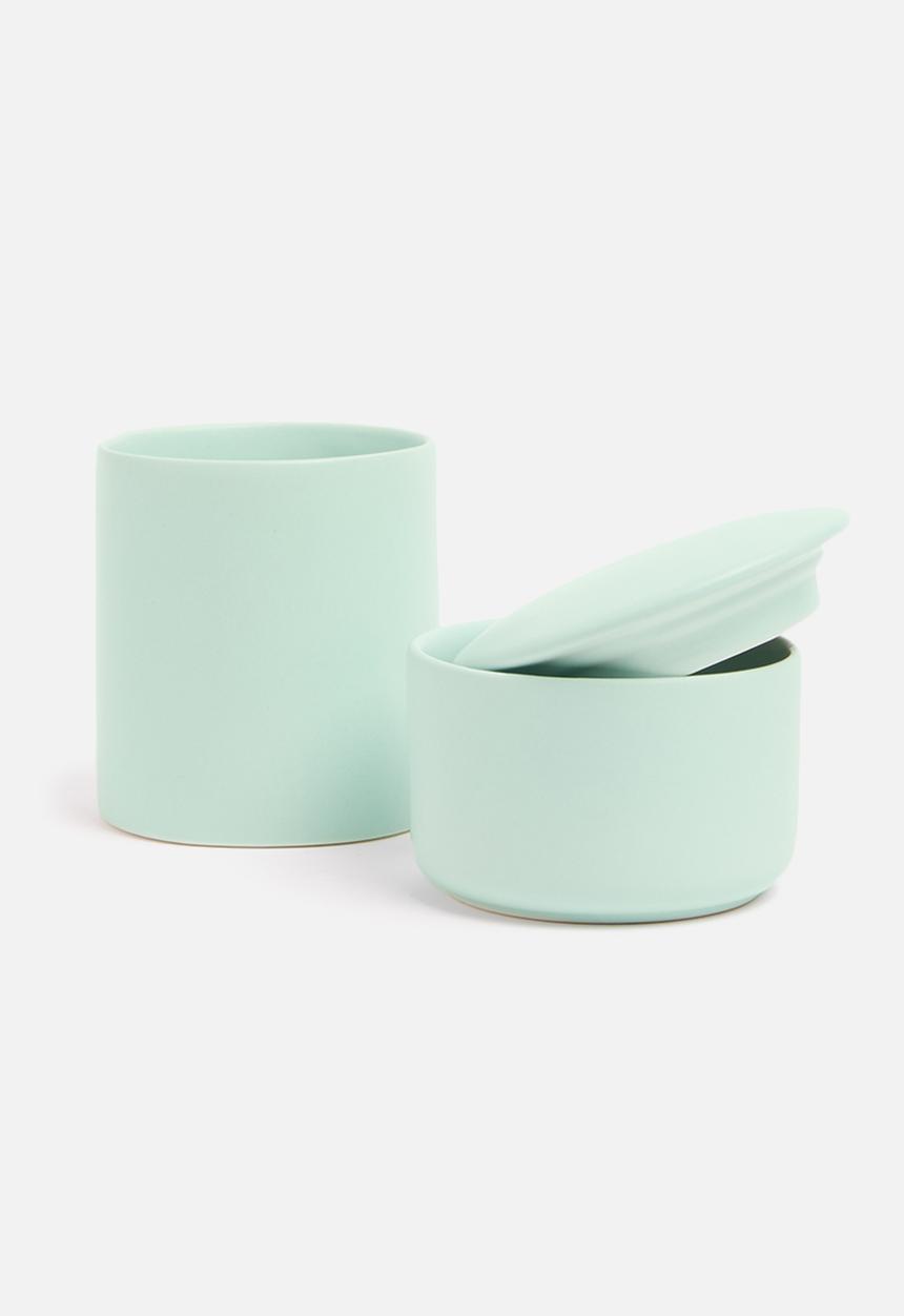 Urchin Art - Storage canister - matte duck egg