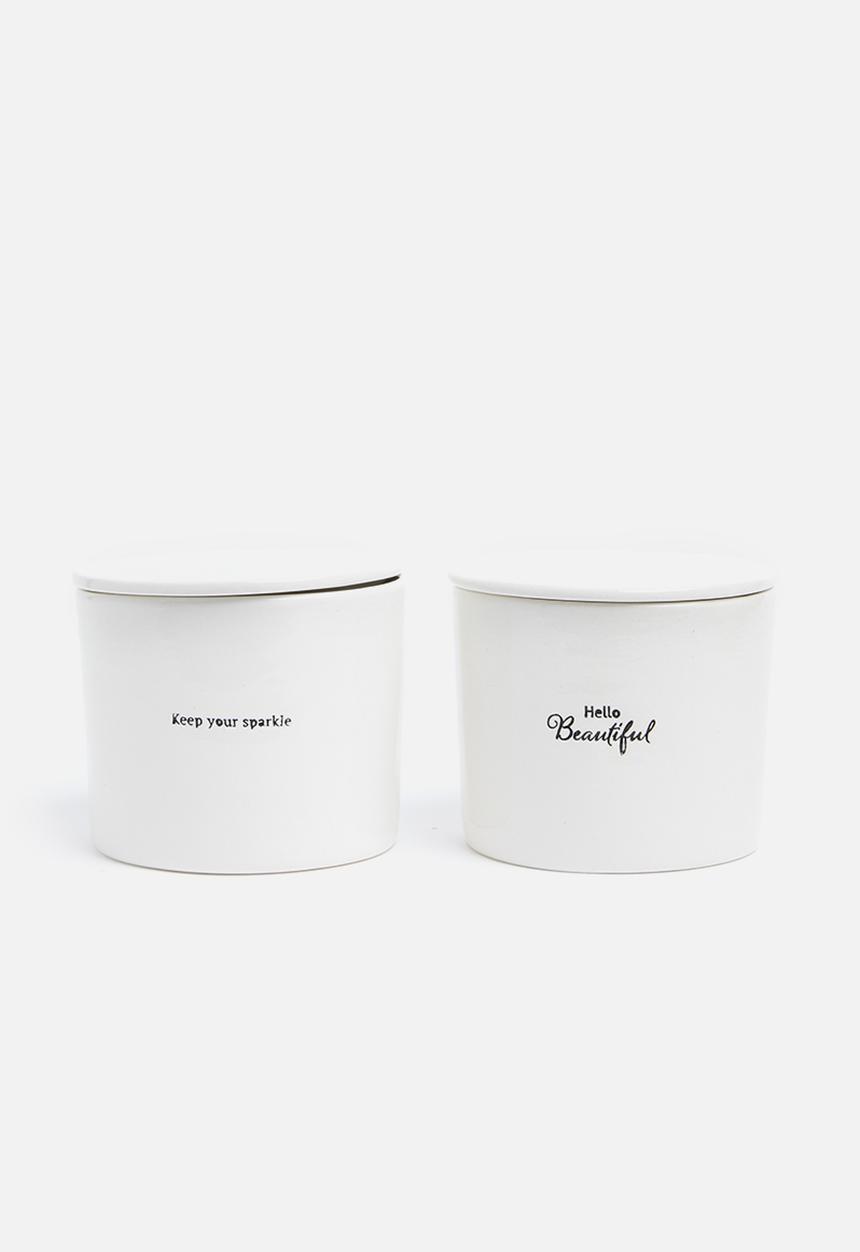 Urchin Art - Sweet nothings canister set - white