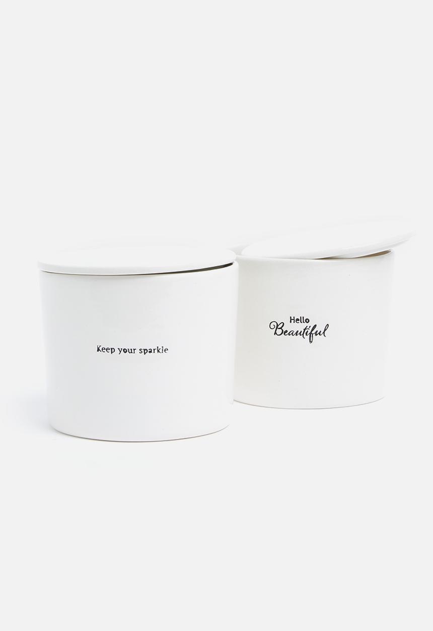 Urchin Art - Sweet nothings canister set - white