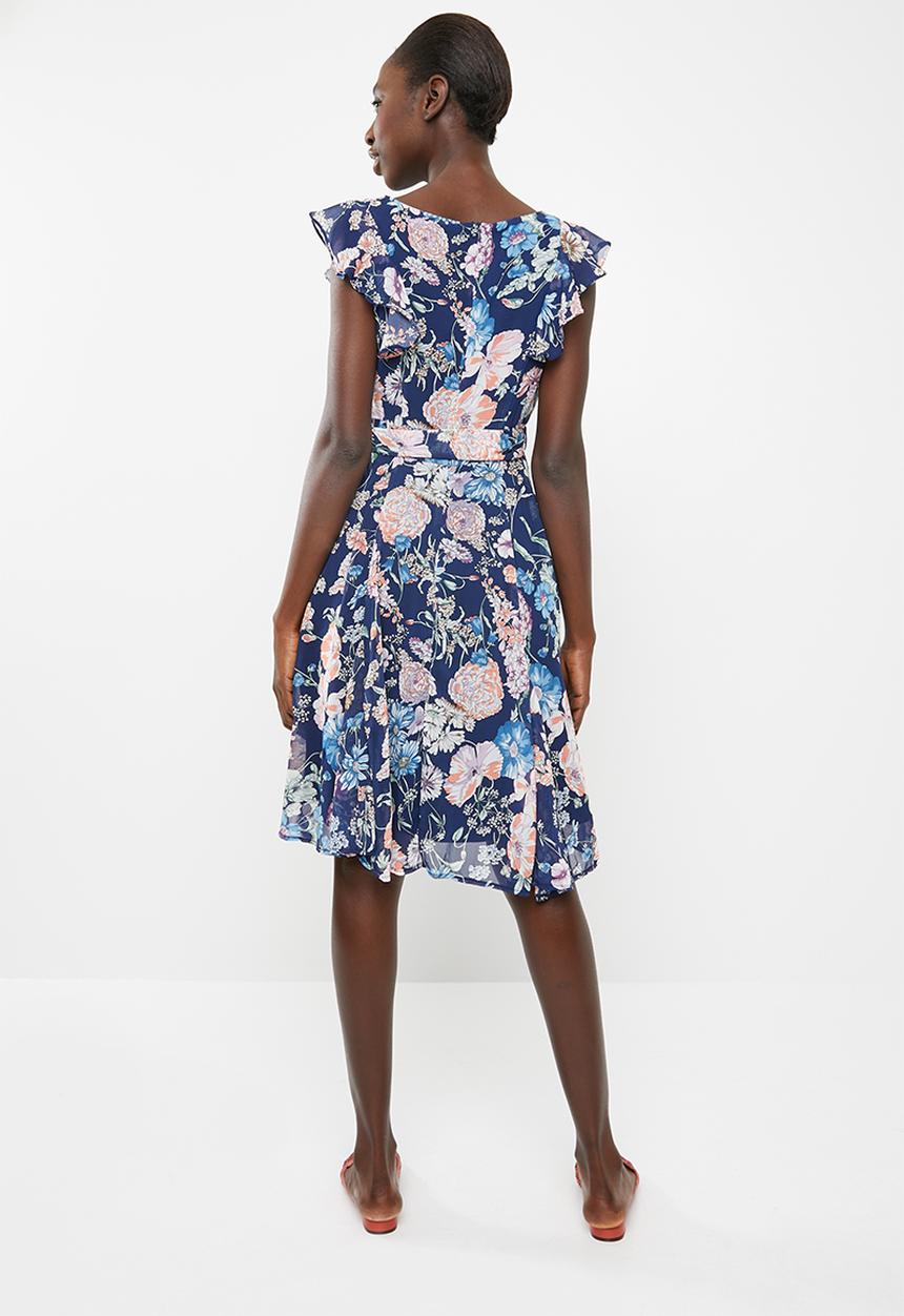 Revenge - Floral tea dress - navy