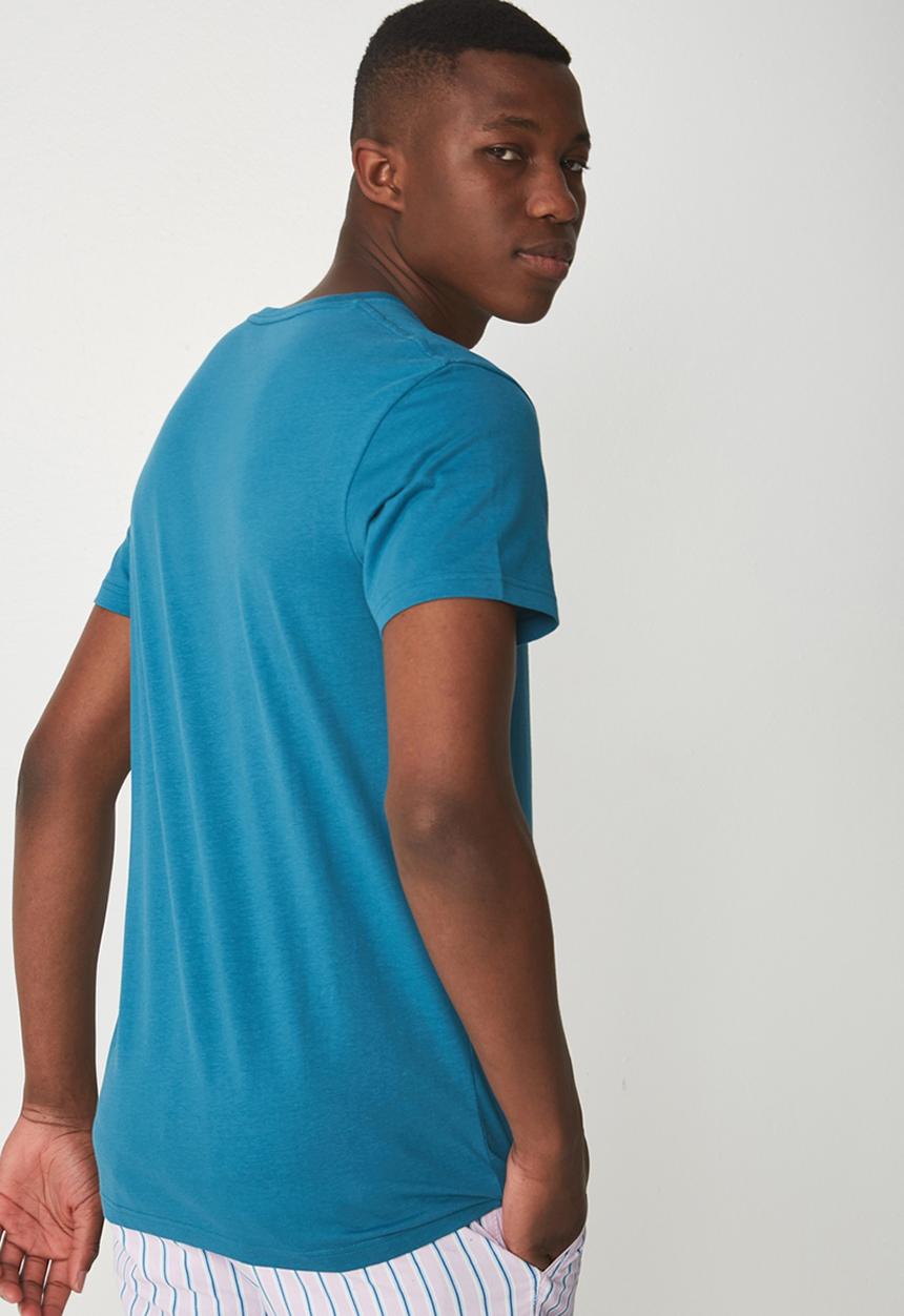 Cotton On - Essential v-neck short sleeve tee - blue
