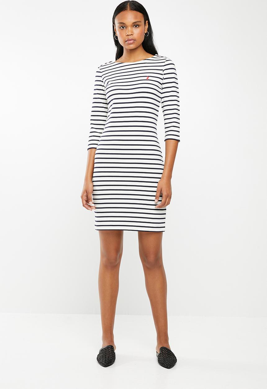 POLO - Jade stripe dress - cream & navy 