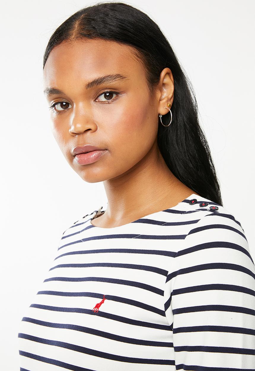 POLO - Jade stripe dress - cream & navy 