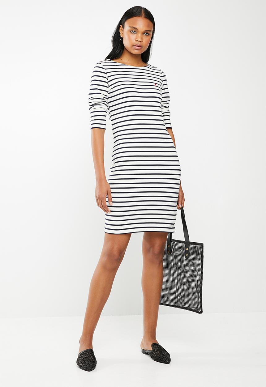 POLO - Jade stripe dress - cream & navy 