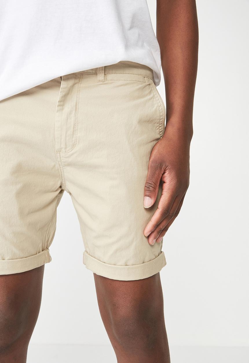 Cotton On - Washed chino short - beige