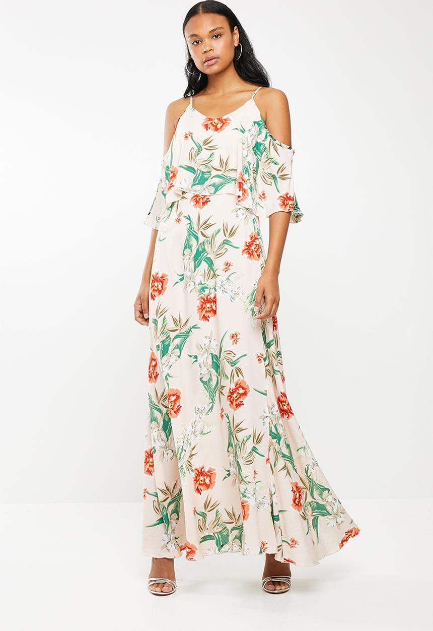 G Couture - Strappy maxi with top overlay - multi 