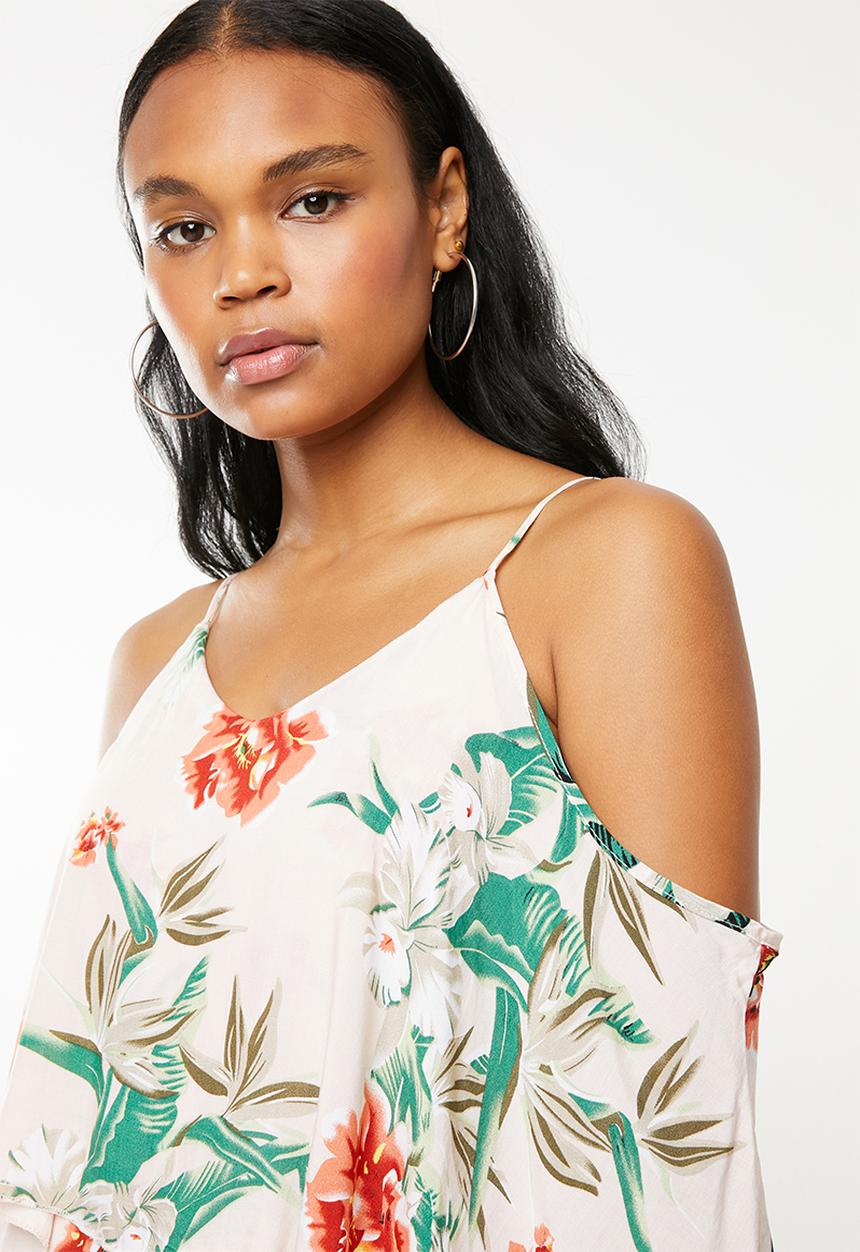 G Couture - Strappy maxi with top overlay - multi 