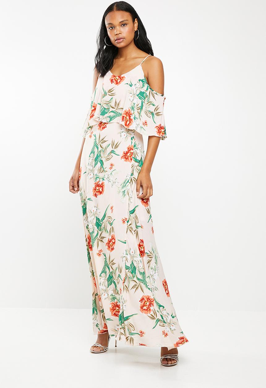 G Couture - Strappy maxi with top overlay - multi 