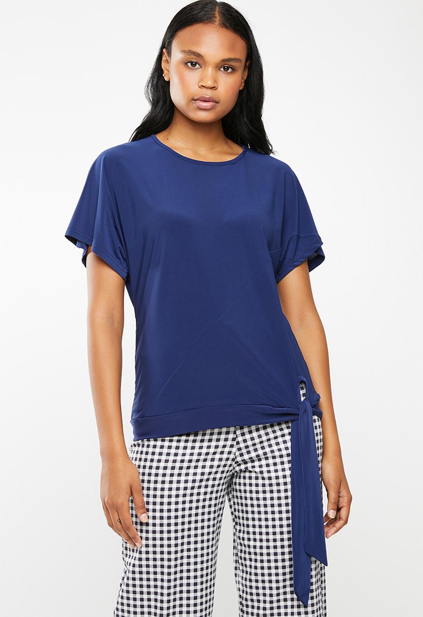 edit - Side tie top - blue