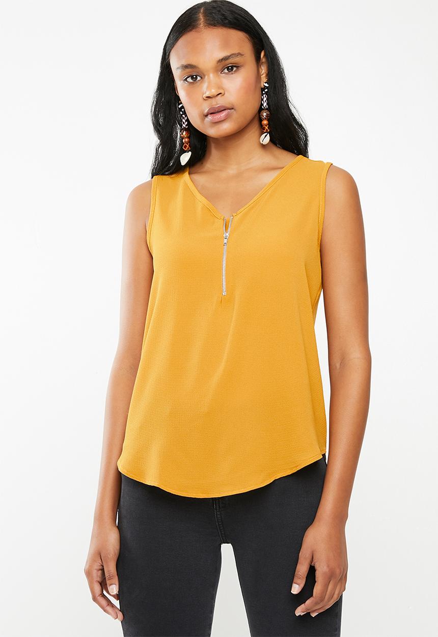 edit - Zip front top - yellow
