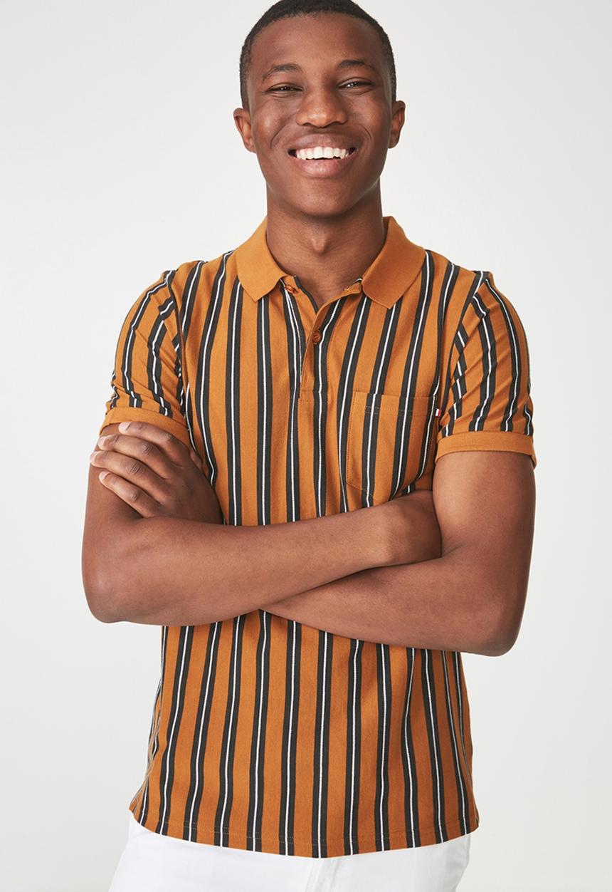 Cotton On - Icon polo - mustard & black 
