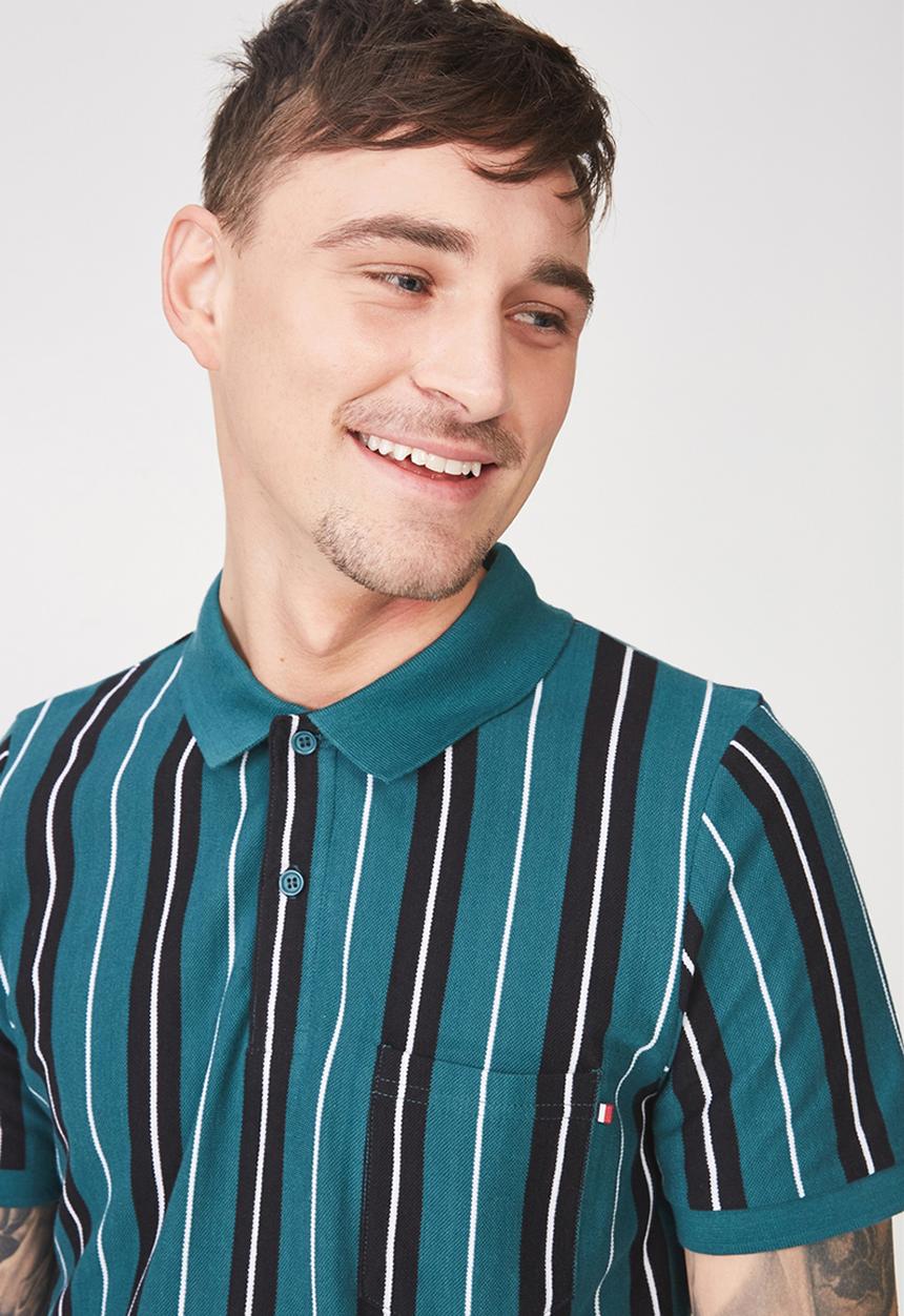 Cotton On - Icon polo - blue & black 