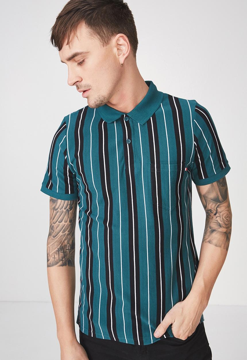Cotton On - Icon polo - blue & black 