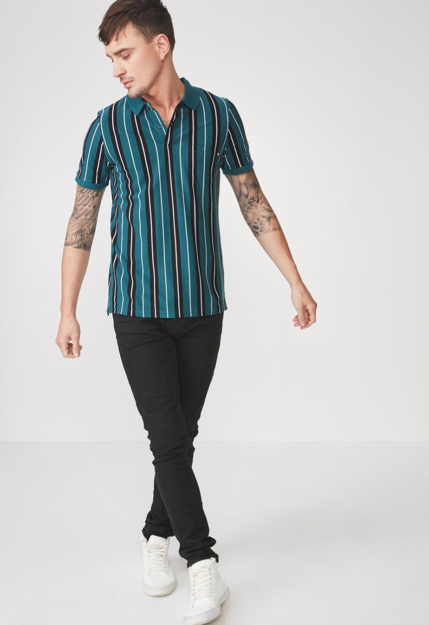 Cotton On - Icon polo - blue & black 