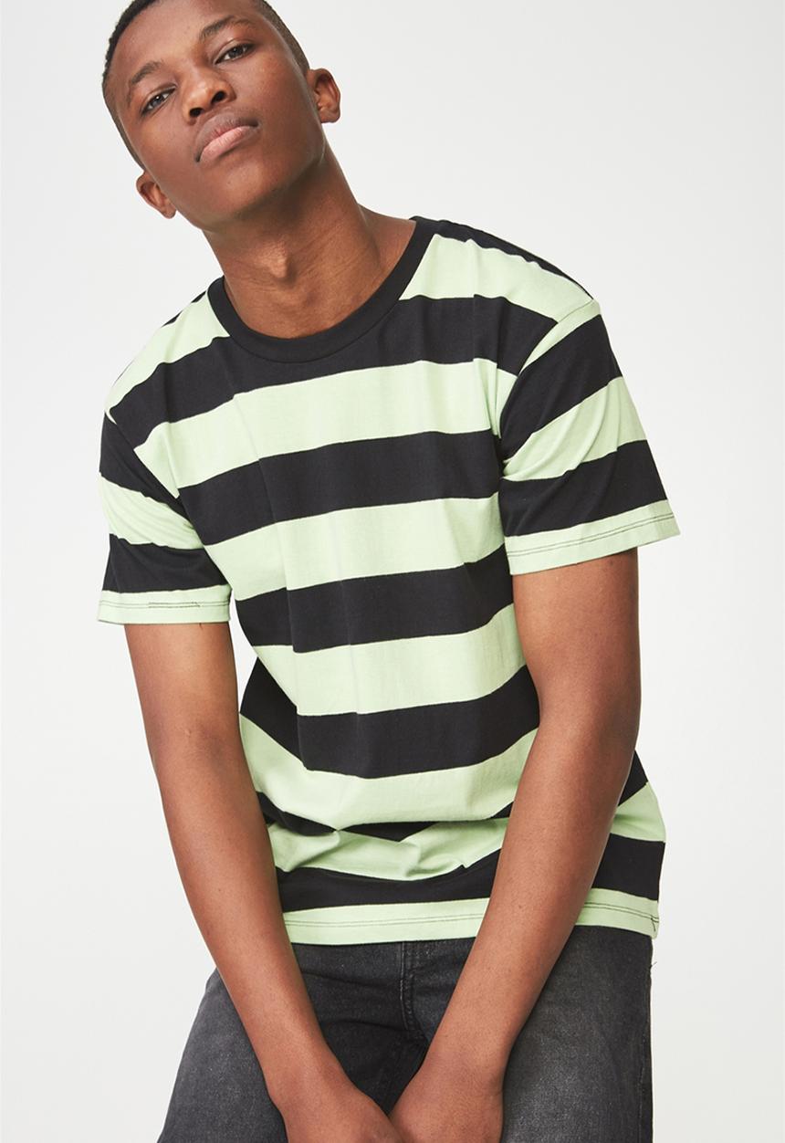 Cotton On - Downtown loose fit tee - green & black