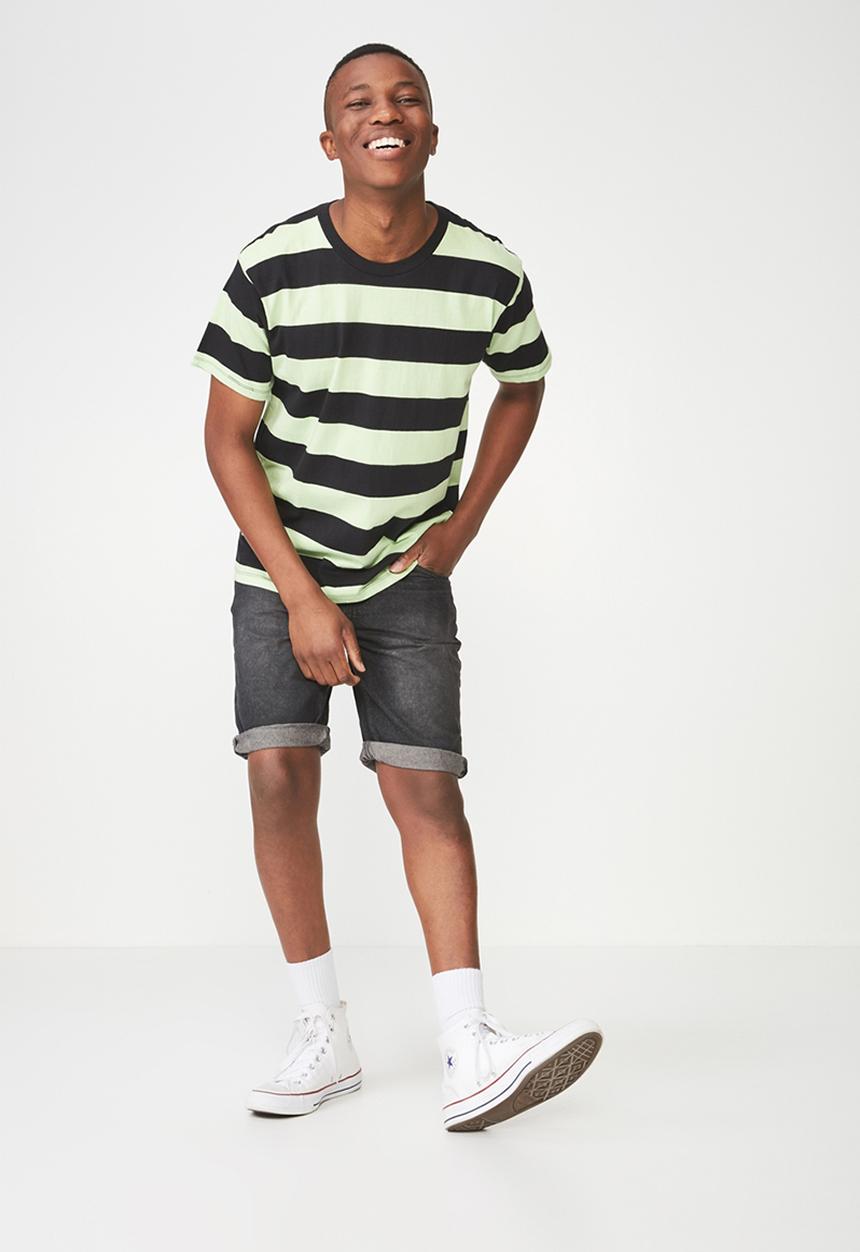 Cotton On - Downtown loose fit tee - green & black
