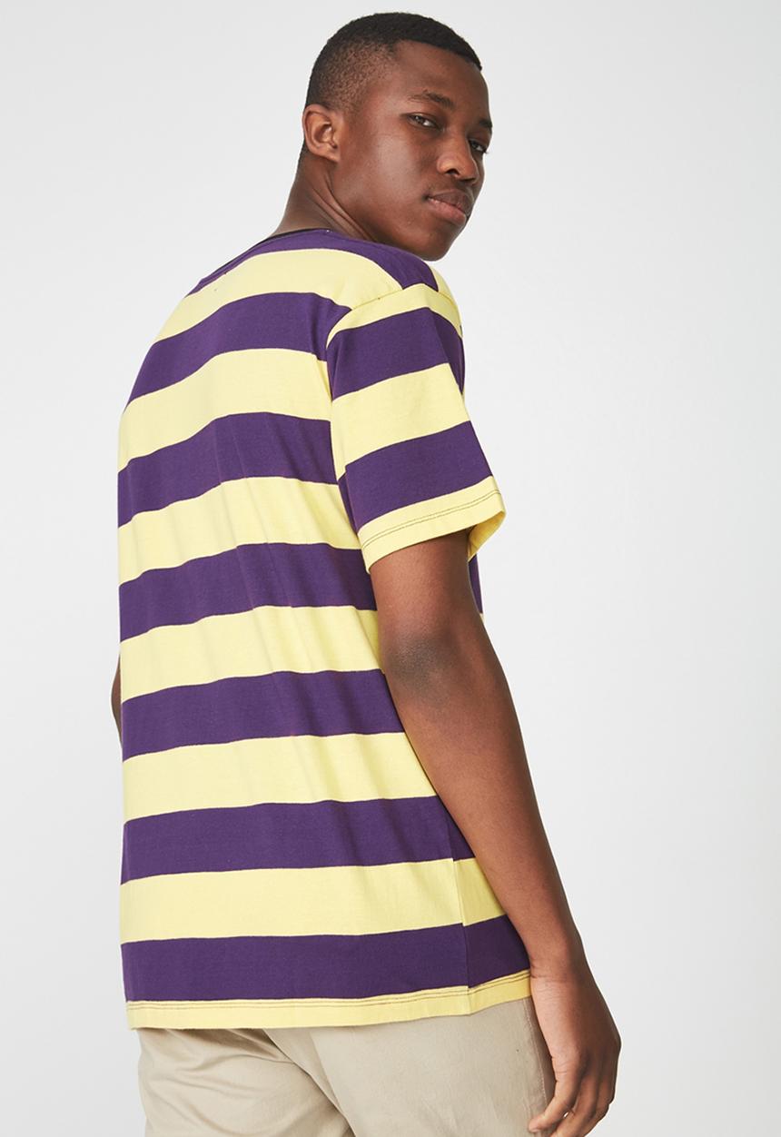 Cotton On - Downtown loose fit short sleeve tee - yellow & purple
