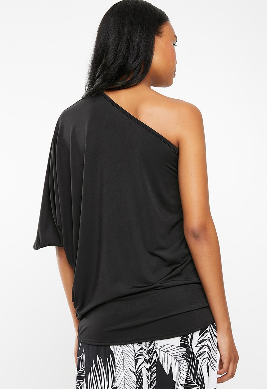 RUFF TUNG - One shoulder top - black 