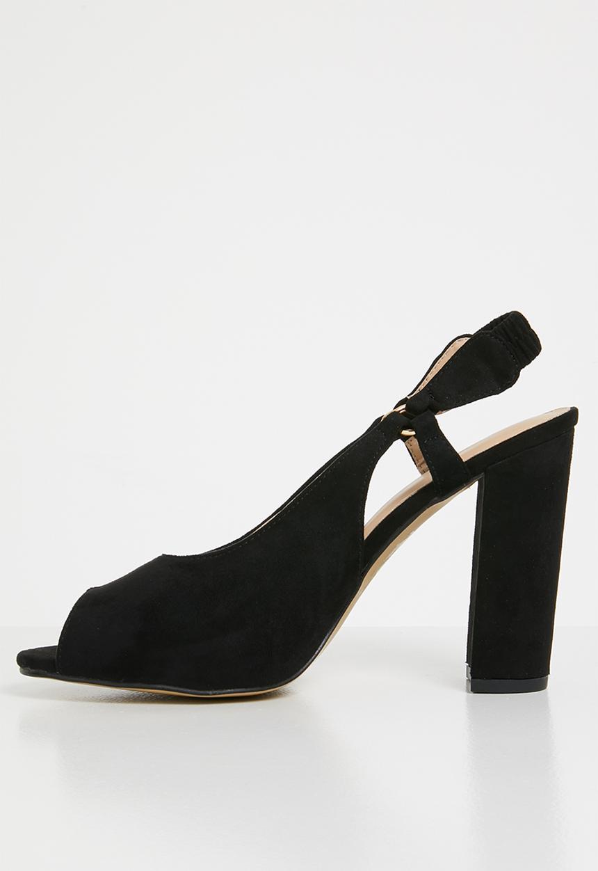 Plum - Ankle strap heels - black