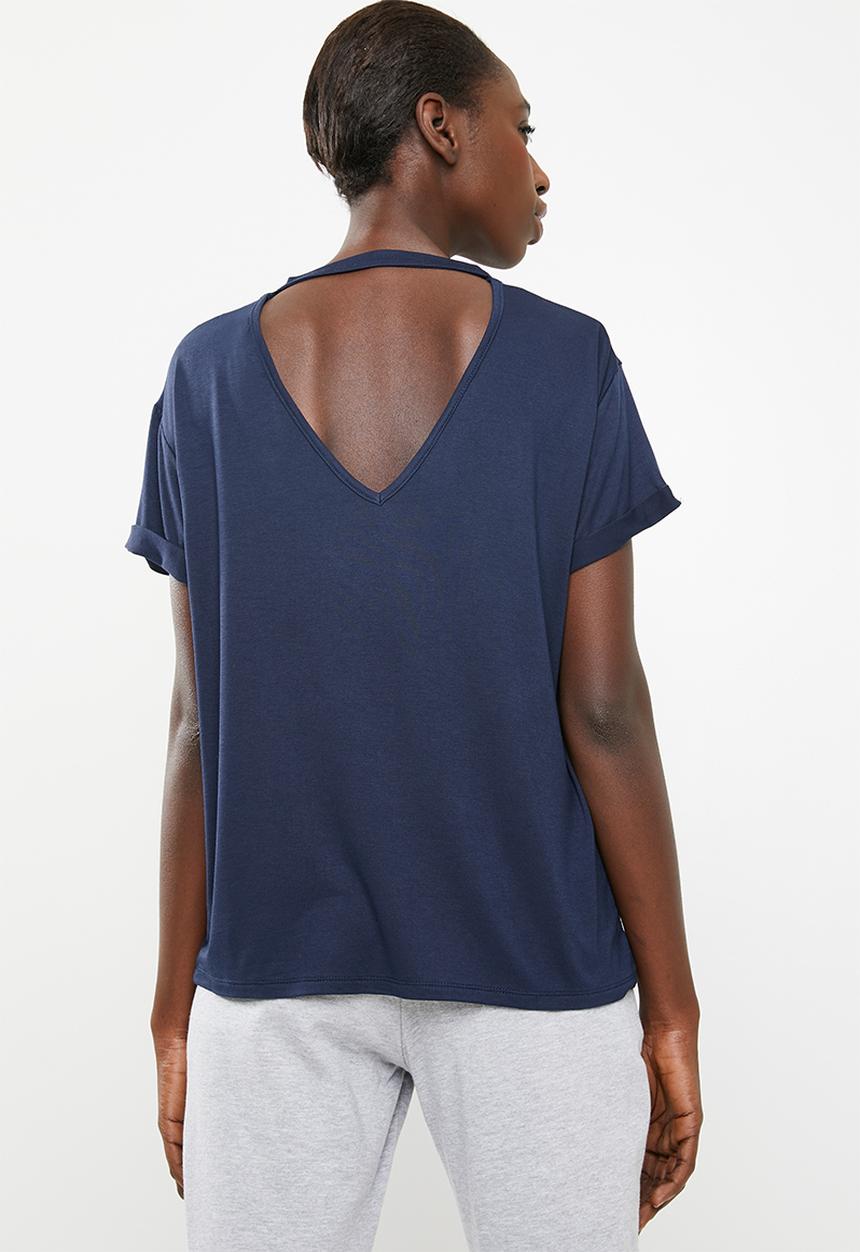 Superbalist - Tee with v back - blue