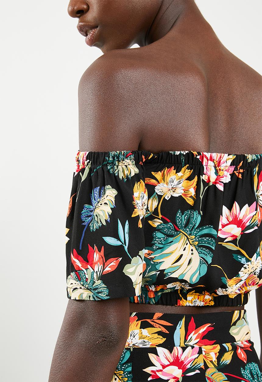 STYLE REPUBLIC - Bardot crop top - black