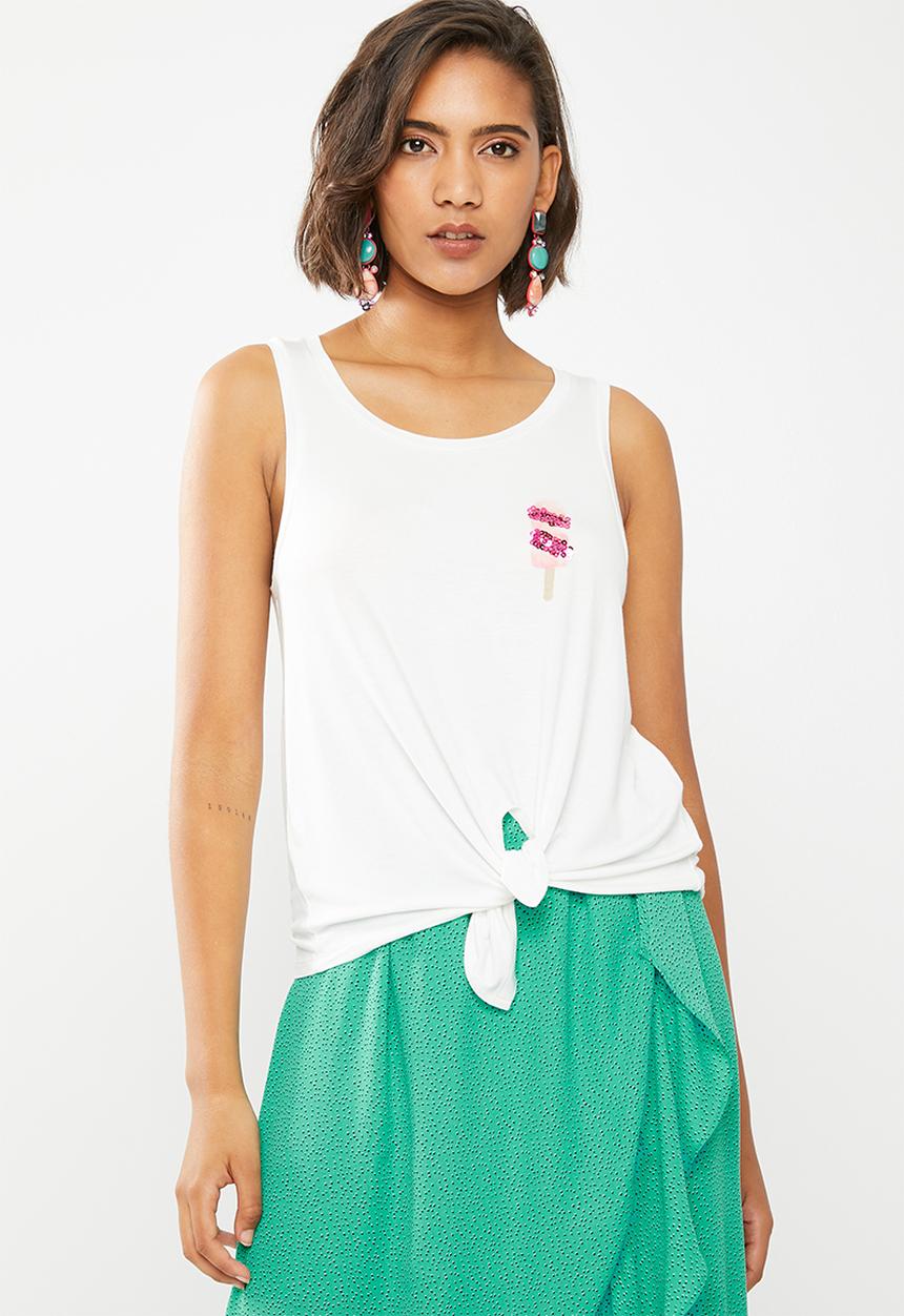 ONLY - Knot popsicle top - white