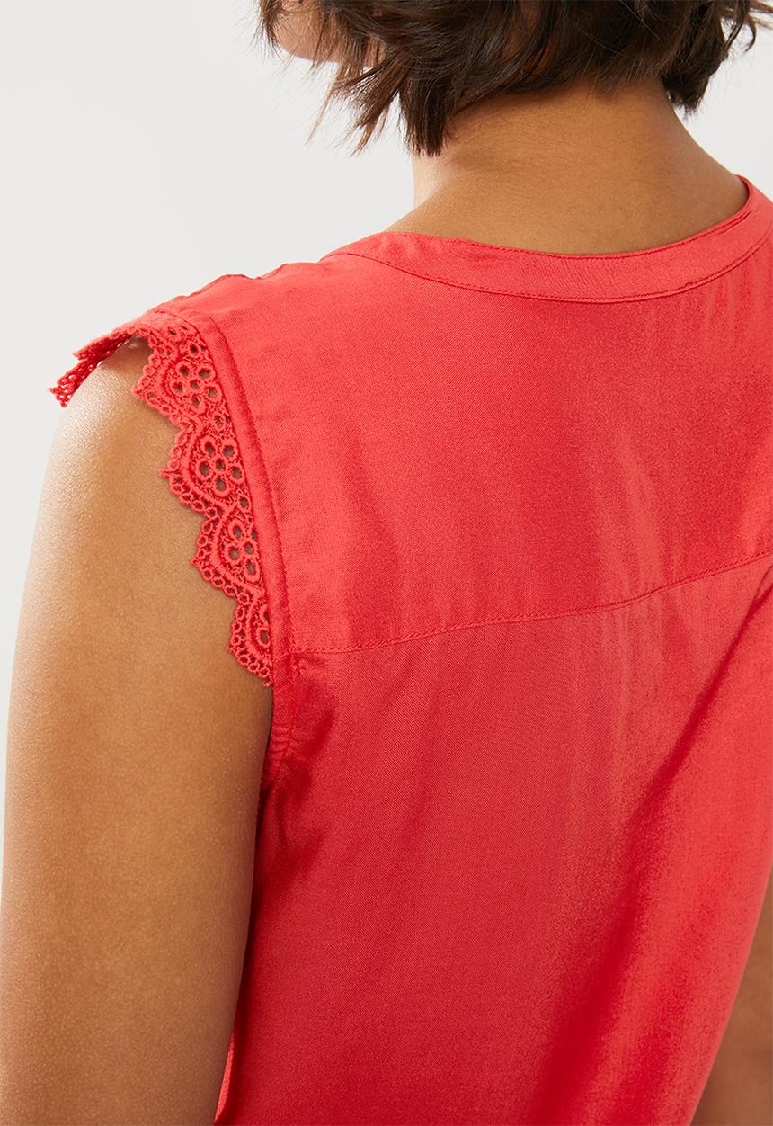 ONLY - Kimmi capped sleeve top - red
