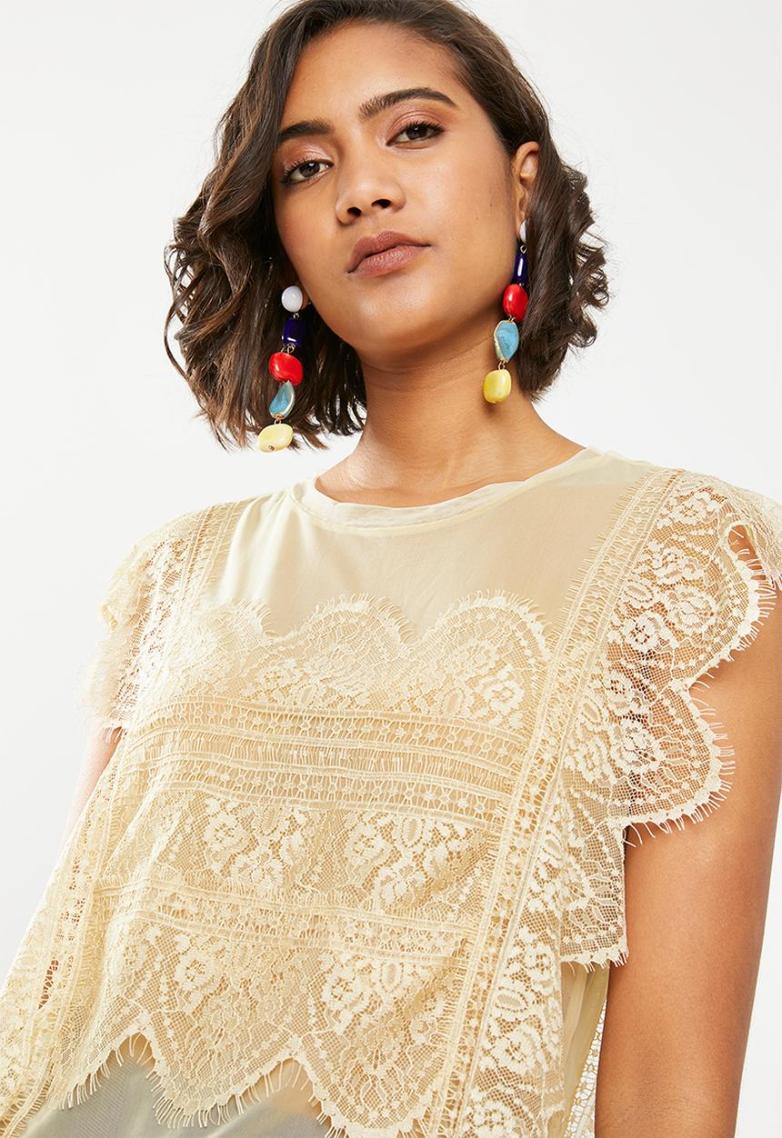 ONLY - Eduna lace blouse - peach