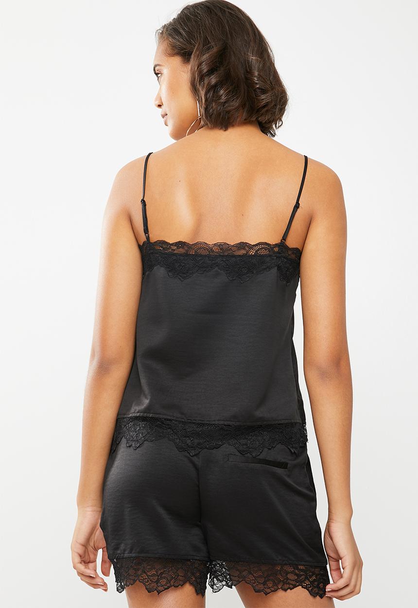 ONLY - Lace detail cami - black
