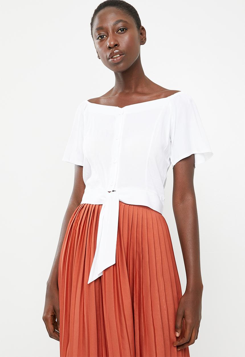 Superbalist - Tie front feminine shirt - white