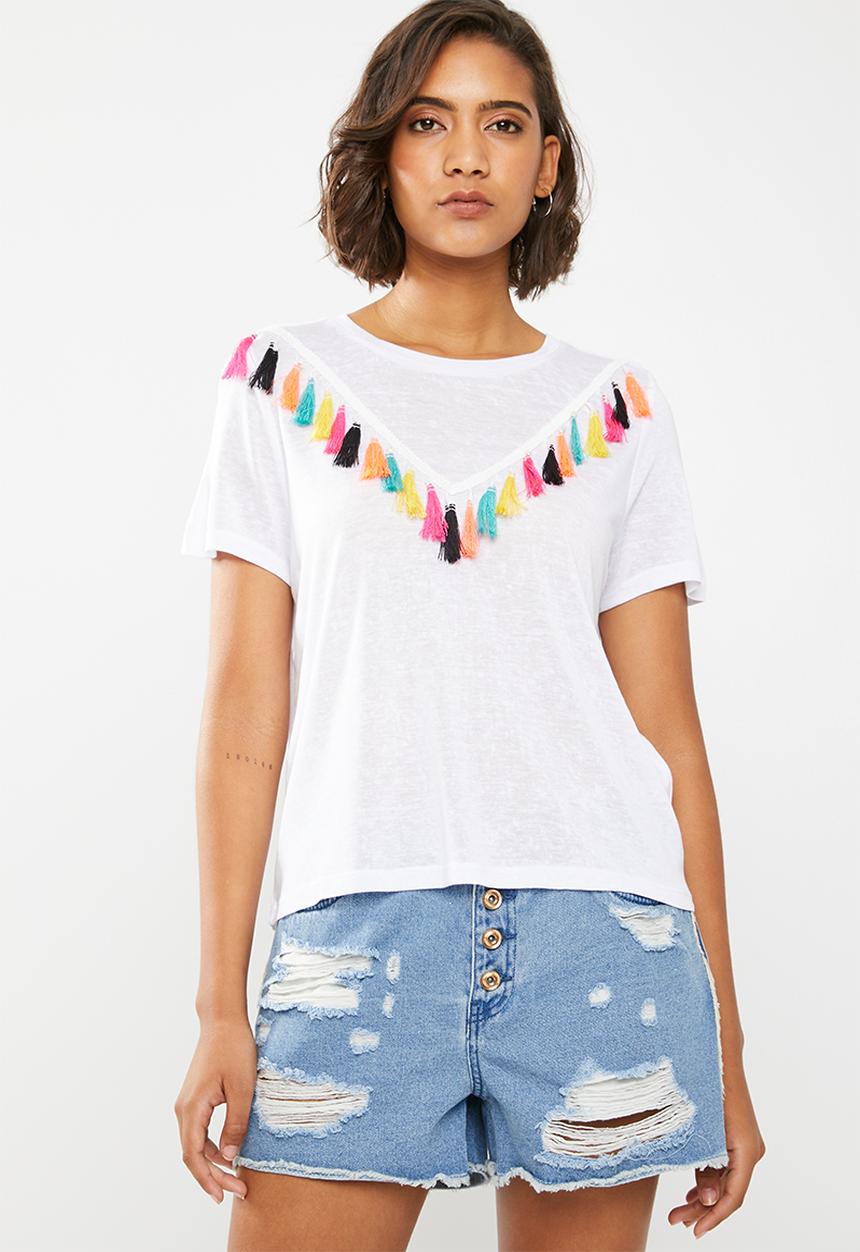 ONLY - Pam tassel top - white