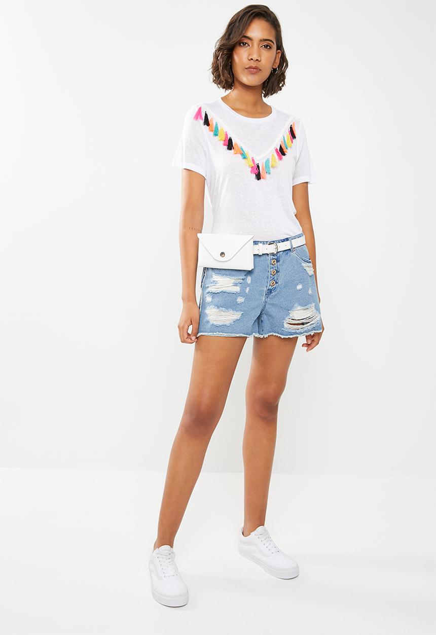 ONLY - Pam tassel top - white
