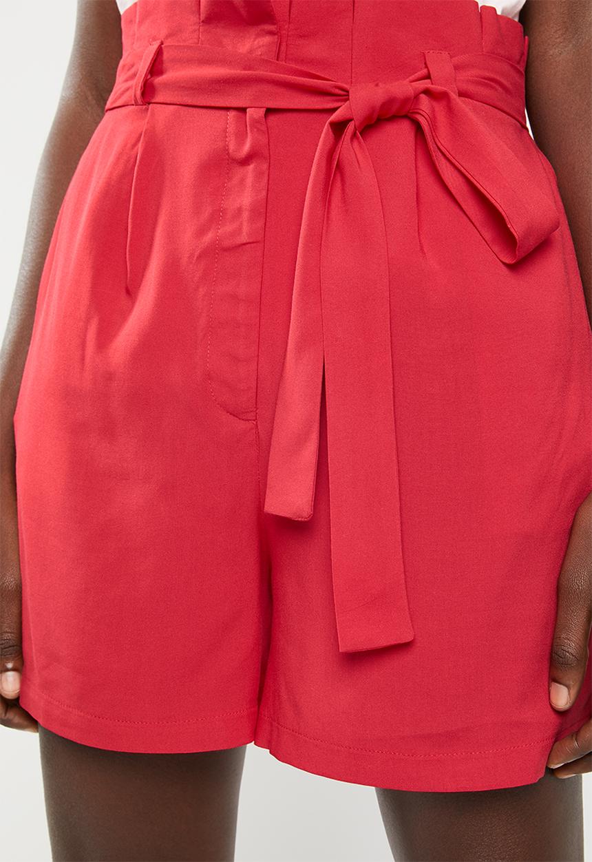 Superbalist - Tie belt shorts - red