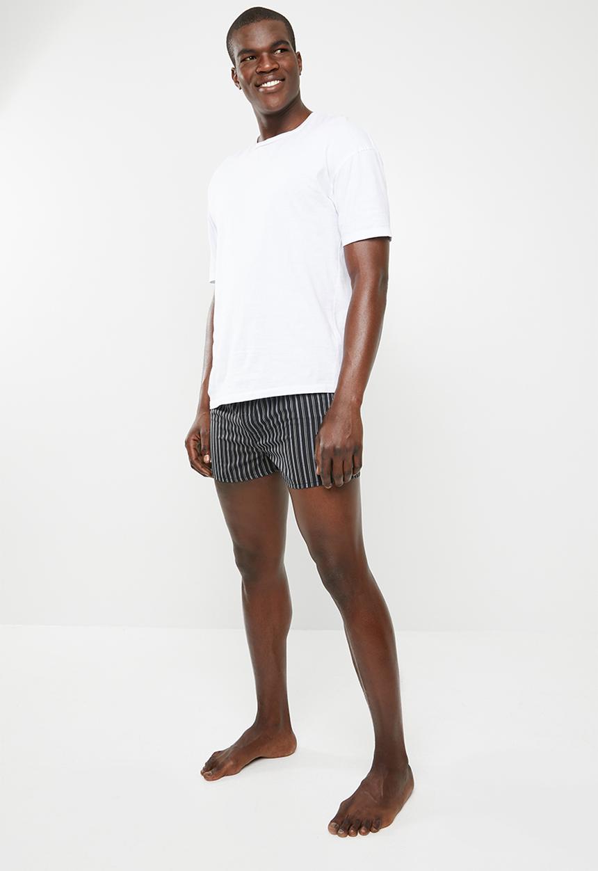STYLE REPUBLIC - Stripe boxers shorts - black & grey