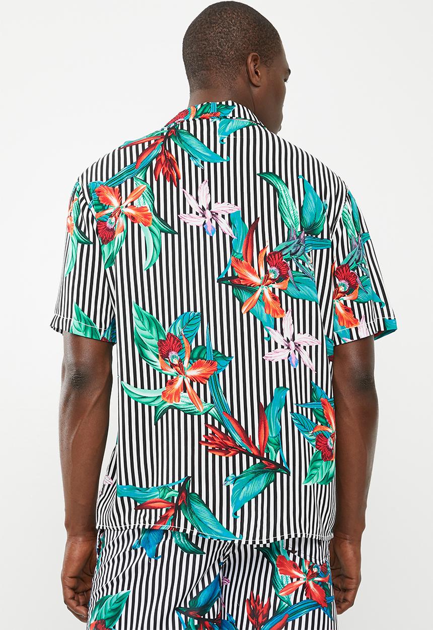 STYLE REPUBLIC - Floral stripe bowler shirt - multi