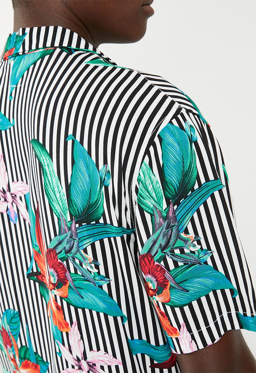 STYLE REPUBLIC - Floral stripe bowler shirt - multi
