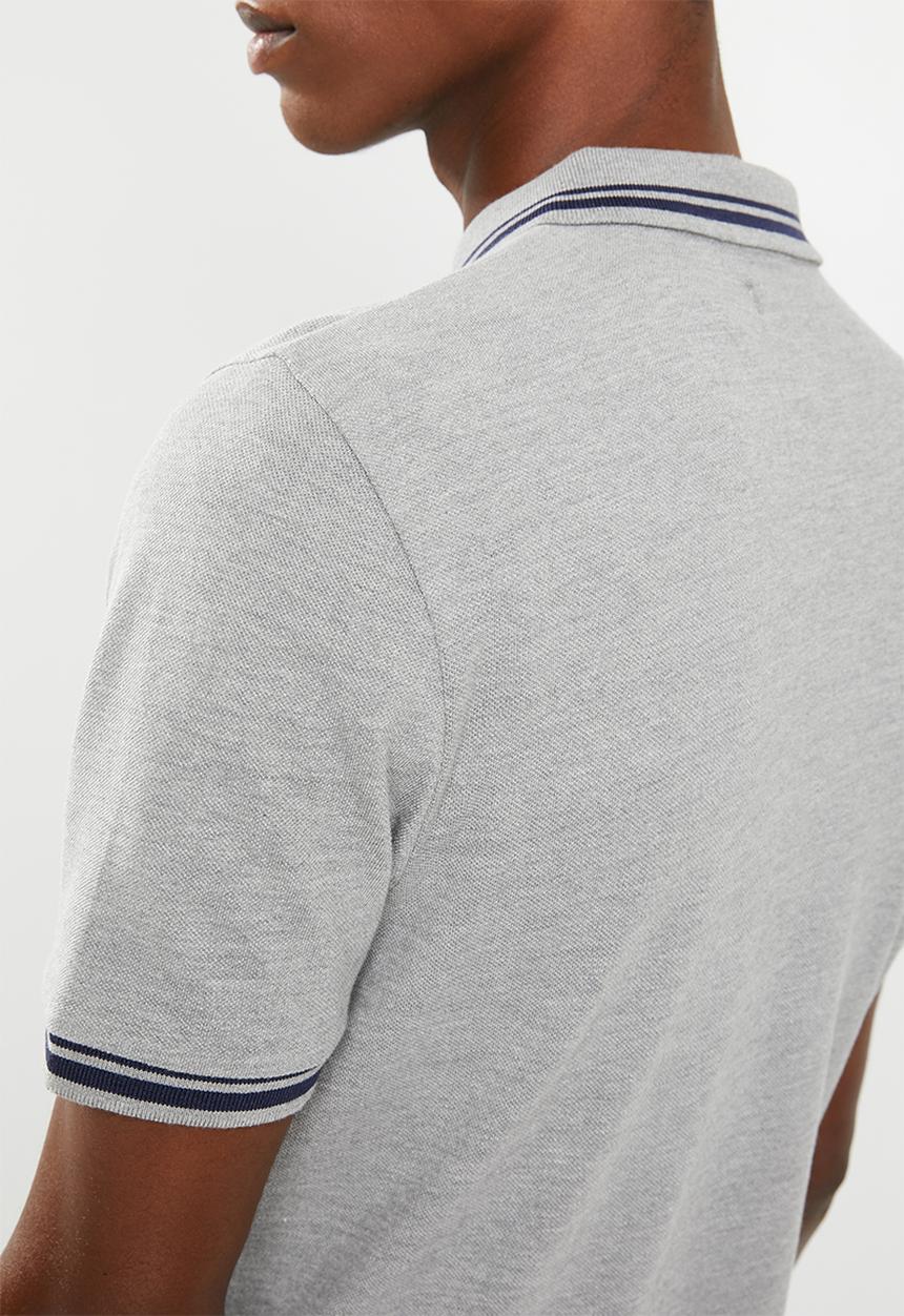 Superbalist - Pique tipped short sleeve slim fit polo - grey 