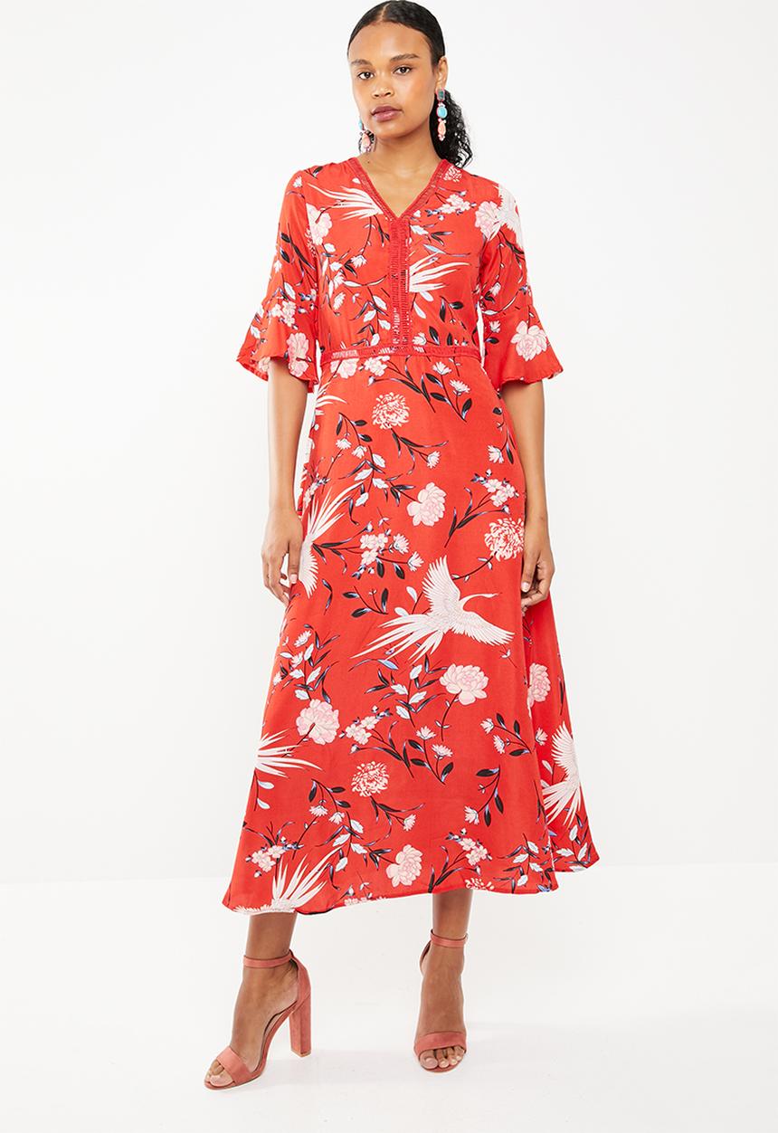 STYLE REPUBLIC - Ladder lace maxi dress - red
