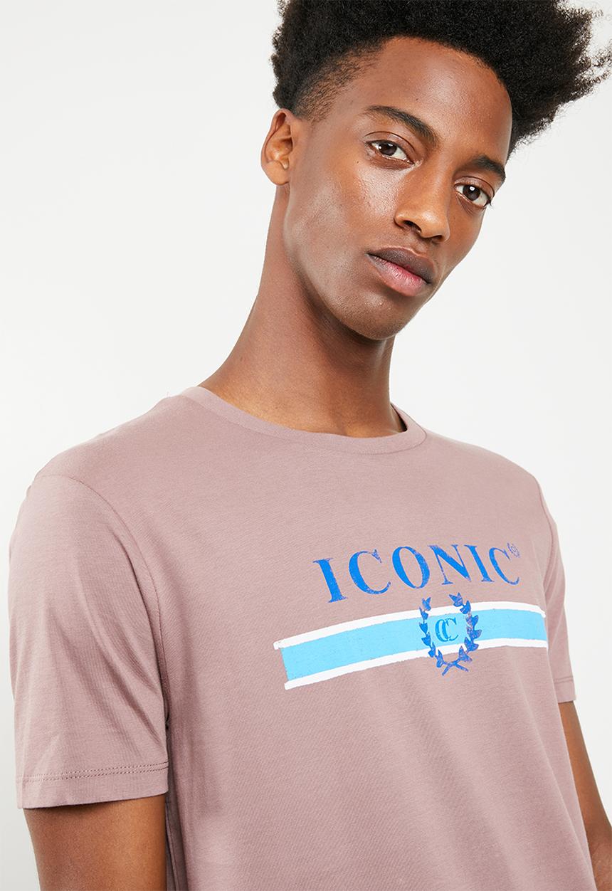 Superbalist - Curved hem printed longline tee - pink 