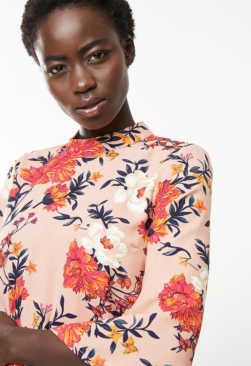 ONLY - Patrice 3/4 highneck woven top - pink