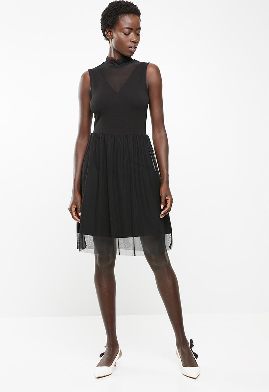 ONLY - Niella mesh dress - black