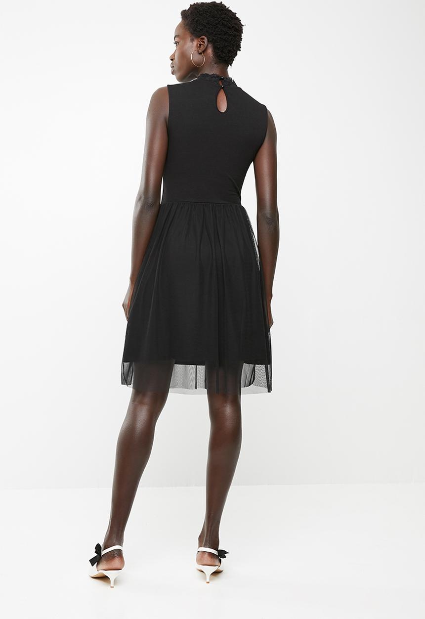 ONLY - Niella mesh dress - black